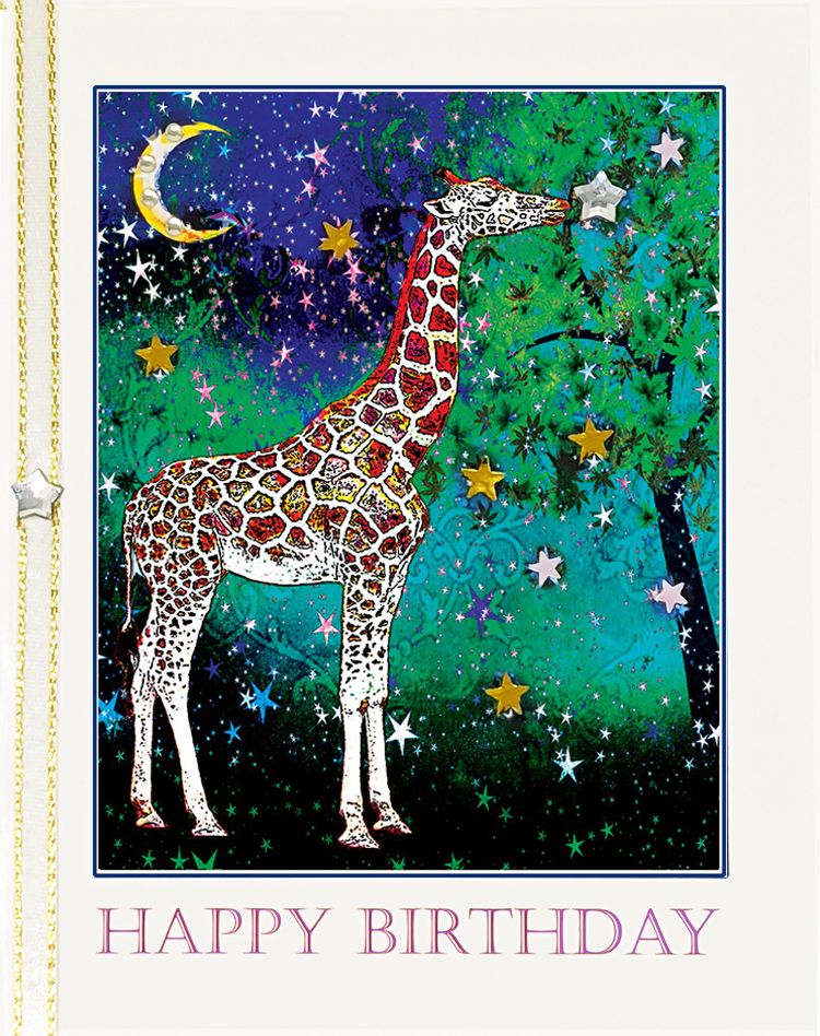 The Giraffe: Wish on a Star greeting card by Kathryn Hanson, ShutteredEye.